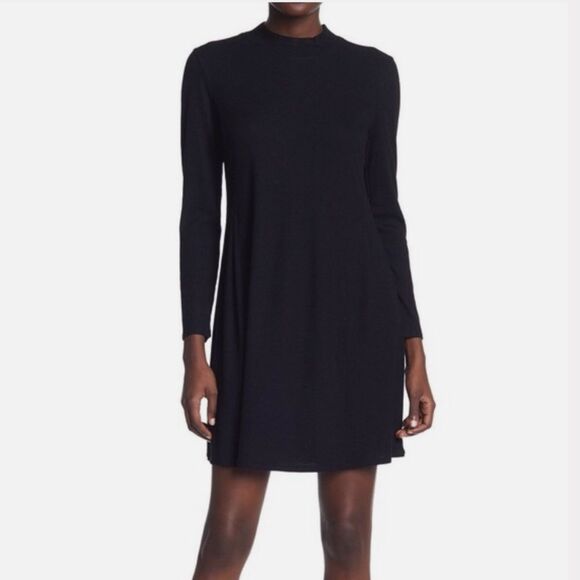 MADEWELL City Block Ribbed Mock Neck Dress Womens Small A-Line Academia Preppy - Picture 6 of 16